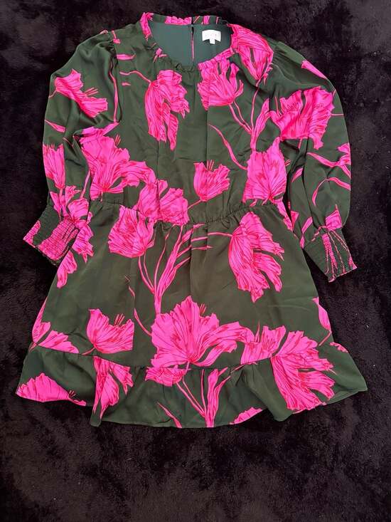 Sugarlips 3X Floral Mini Dress Pink Green Cottagecore Boho Romantic Plus Size - Picture 6 of 9